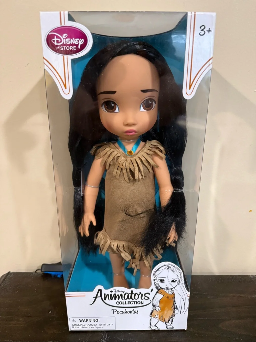 Disney Pocahontas Animators Collection Doll - Brown Dress, Black Hair